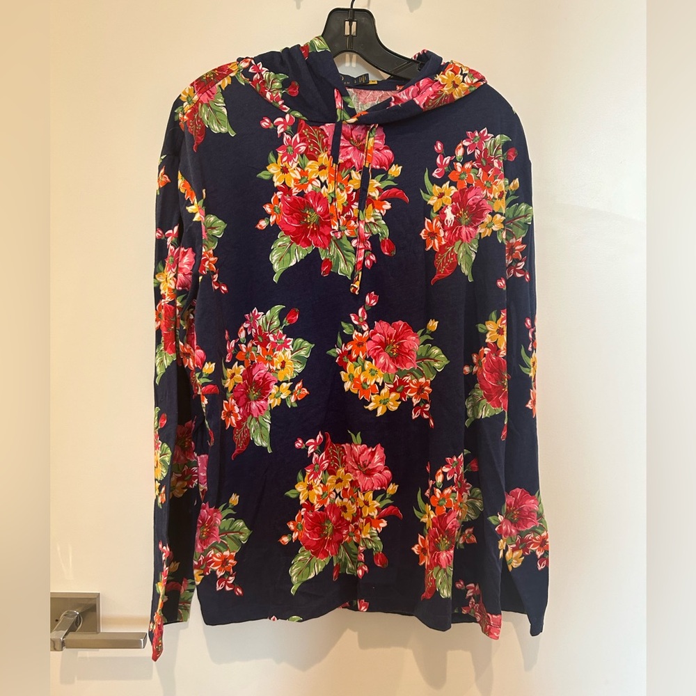Polo Ralph Lauren - Navy Floral Hoodie - Size Large